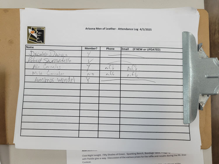 AML Sign Up Sheet - April 5, 2025