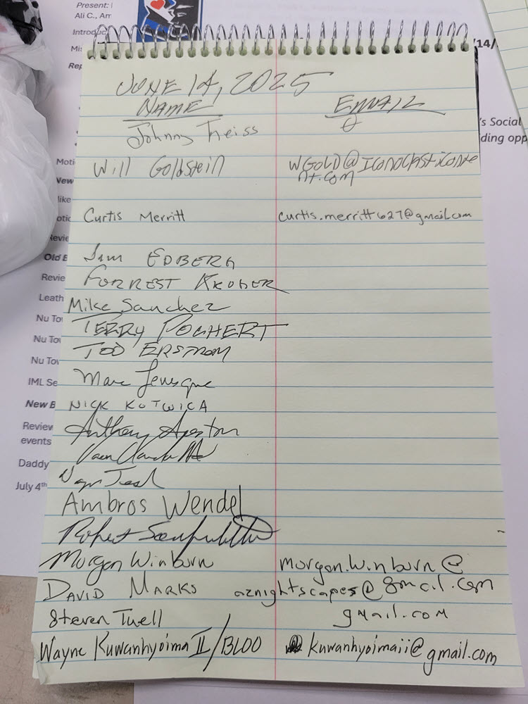 SignIn Sheet June 14 2025