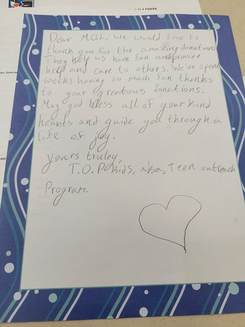 Mulligan Manor Thank You